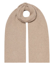 Load image into Gallery viewer, N.Peal Unisex Chunky Rib Cashmere Scarf Oatmeal Brown
