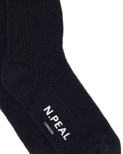 Load image into Gallery viewer, N.Peal Unisex Cashmere Rib Bed Socks Navy Blue
