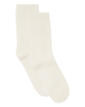 Load image into Gallery viewer, N.Peal Women's Rib Cashmere House Socks New Ivory White
