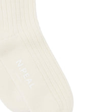 Load image into Gallery viewer, N.Peal Women's Rib Cashmere House Socks New Ivory White
