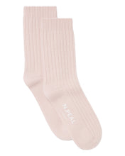 Load image into Gallery viewer, N.Peal Women&#39;s Rib Cashmere House Socks Quartz Pink
