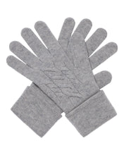 Load image into Gallery viewer, N.Peal Women&#39;s Cable Cashmere Gloves Fumo Grey

