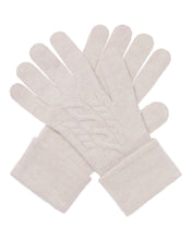 Load image into Gallery viewer, N.Peal Women&#39;s Cable Cashmere Gloves Frost White
