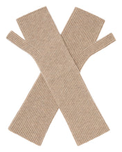 Load image into Gallery viewer, N.Peal Women's Long Cashmere Wristwarmers Oatmeal Brown
