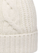Load image into Gallery viewer, N.Peal Women&#39;s Cable Rib Cashmere Hat With Lurex Snow Grey Sparkle
