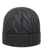 Load image into Gallery viewer, N.Peal Women&#39;s Cable Rib Cashmere Hat Anthracite Grey
