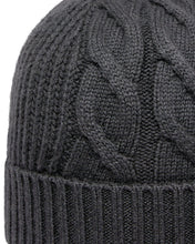 Load image into Gallery viewer, N.Peal Women&#39;s Cable Rib Cashmere Hat Anthracite Grey
