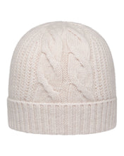 Load image into Gallery viewer, N.Peal Women&#39;s Cable Rib Cashmere Hat Frost White
