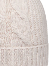 Load image into Gallery viewer, N.Peal Women&#39;s Cable Rib Cashmere Hat Frost White
