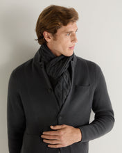 Load image into Gallery viewer, N.Peal Unisex Cable Rib Cashmere Scarf Anthracite Grey
