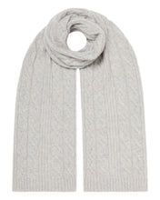 Load image into Gallery viewer, N.Peal Unisex Cable Rib Cashmere Scarf Fumo Grey
