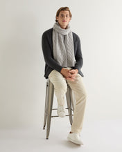 Load image into Gallery viewer, N.Peal Unisex Cable Rib Cashmere Scarf Fumo Grey
