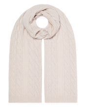 Load image into Gallery viewer, N.Peal Women&#39;s Cable Rib Cashmere Scarf Frost White
