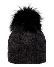 Load image into Gallery viewer, N.Peal Unisex Chunky Cable Cashmere Hat With Pom Granite Blue
