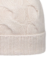 Load image into Gallery viewer, N.Peal Unisex Chunky Cable Cashmere Hat Frost White
