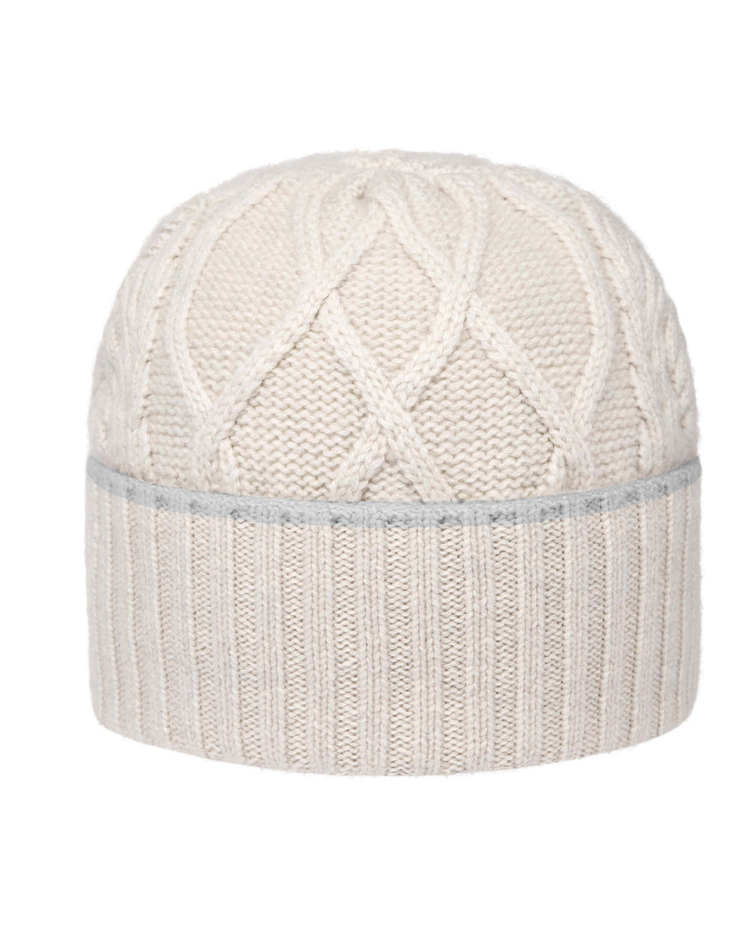 Unisex Chunky Cable Cashmere Hat Pebble Grey