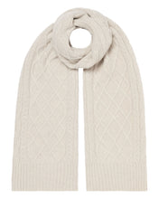 Load image into Gallery viewer, N.Peal Unisex Chunky Cable Cashmere Scarf Pebble Grey
