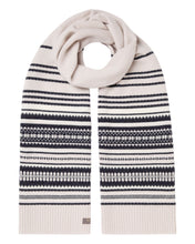 Load image into Gallery viewer, N.Peal Women&#39;s Gradual Fairisle Cashmere Scarf With Lurex Snow Grey
