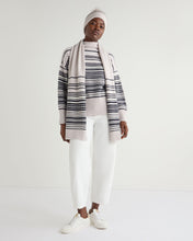 Load image into Gallery viewer, N.Peal Women&#39;s Gradual Fairisle Cashmere Scarf With Lurex Snow Grey
