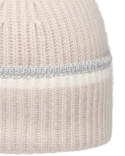 Load image into Gallery viewer, N.Peal Women&#39;s Sparkle Trim Cashmere Hat With Lurex Frost White

