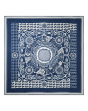 Load image into Gallery viewer, N.Peal Women&#39;s Cashmere Silk Printed Foulard Navy Blue 
