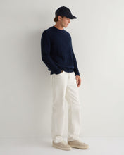 Load image into Gallery viewer, N.Peal Men&#39;s Thames Cable Round Neck Cashmere Jumper Navy Blue Melange
