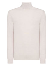 Load image into Gallery viewer, N.Peal Men&#39;s Trafalgar Roll Neck Cashmere Jumper Frost White

