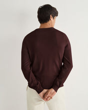 Load image into Gallery viewer, N.Peal Men&#39;s Oxford Round Neck Cashmere Jumper Claret Red
