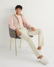 Load image into Gallery viewer, N.Peal Men&#39;s Oxford Round Neck Cashmere Jumper Pale Pink
