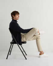 Load image into Gallery viewer, N.Peal Men&#39;s Knightsbridge Birdseye Full Zip Cashmere Jumper Navy Blue
