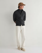 Load image into Gallery viewer, N.Peal Men&#39;s Knightsbridge Full Zip Cashmere Jumper Anthracite Grey
