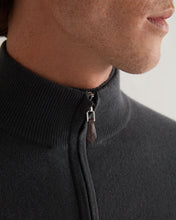 Load image into Gallery viewer, N.Peal Men&#39;s Knightsbridge Full Zip Cashmere Jumper Anthracite Grey
