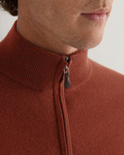Load image into Gallery viewer, N.Peal Men&#39;s Knightsbridge Full Zip Cashmere Jumper Spice Orange
