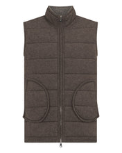 Load image into Gallery viewer, N.Peal Men&#39;s Mall Cashmere Gilet Wood Smoke Brown
