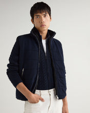Load image into Gallery viewer, N.Peal Men&#39;s Vermont Fur Lined Gilet Navy Blue Melange
