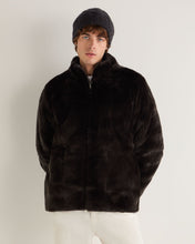 Load image into Gallery viewer, N.Peal Men's Aspen Cashmere Cable Fur Cardigan Granite Blue
