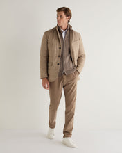 Load image into Gallery viewer, N.Peal Men&#39;s Richmond Cable Cashmere Cardigan Heather Hazel Brown
