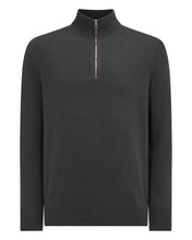 Load image into Gallery viewer, N.Peal Men&#39;s Carnaby Half Zip Cashmere Jumper Anthracite Grey
