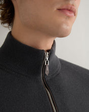 Load image into Gallery viewer, N.Peal Men&#39;s Carnaby Half Zip Cashmere Jumper Anthracite Grey
