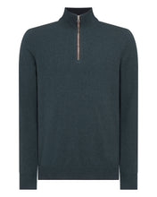 Load image into Gallery viewer, N.Peal Men&#39;s Carnaby Half Zip Cashmere Jumper Caviar Blue
