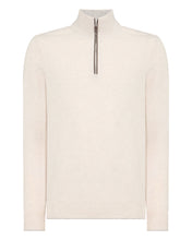 Load image into Gallery viewer, N.Peal Men&#39;s Carnaby Half Zip Cashmere Jumper Frost White
