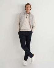 Load image into Gallery viewer, N.Peal Men&#39;s Carnaby Half Zip Cashmere Jumper Frost White
