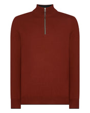 Load image into Gallery viewer, N.Peal Men&#39;s Carnaby Half Zip Cashmere Jumper Spice Orange
