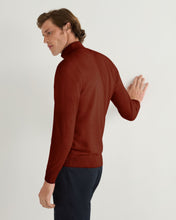 Load image into Gallery viewer, N.Peal Men&#39;s Carnaby Half Zip Cashmere Jumper Spice Orange
