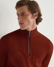Load image into Gallery viewer, N.Peal Men&#39;s Carnaby Half Zip Cashmere Jumper Spice Orange
