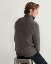 Load image into Gallery viewer, N.Peal Men&#39;s Carnaby Half Zip Cashmere Jumper Wood Smoke Brown
