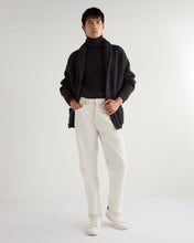 Load image into Gallery viewer, N.Peal Men&#39;s Berwick Cable Roll Neck Cashmere Jumper Granite Blue
