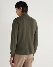 Load image into Gallery viewer, N.Peal Men&#39;s Shaftsbury Suede Trim Cashmere Gilet Moss Green
