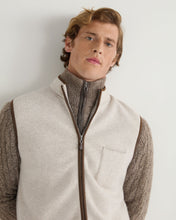 Load image into Gallery viewer, N.Peal Men&#39;s Shaftsbury Suede Trim Cashmere Gilet Sand Brown
