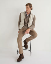 Load image into Gallery viewer, N.Peal Men&#39;s Albemarle Cable Half Zip Cashmere Jumper Heather Hazel Brown

